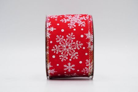 Glitter Snowflakes Wired Ribbon_KF7207GN-7_red